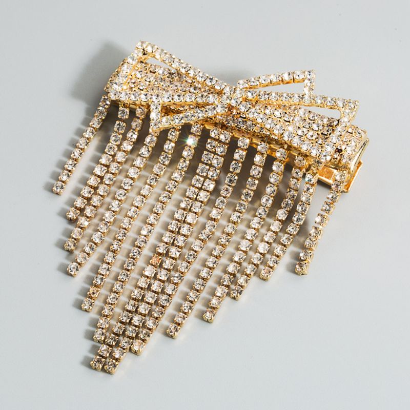 Kẹp Tóc Nơ Kim Loại Đính Đá Lấp Lánh Phong Cách Hàn Quốc Cho Nữ