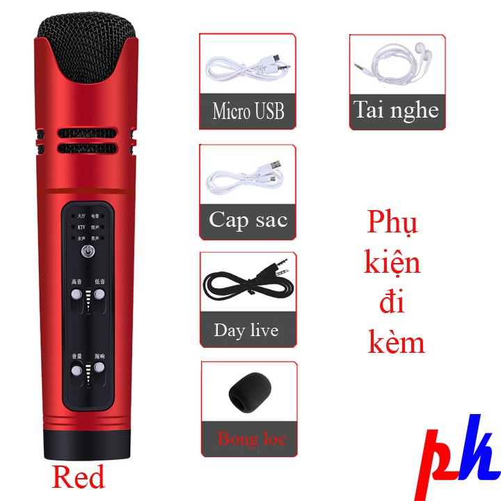 [Mã ELHACE giảm 4% đơn 300K] Micro hát karaoke kiêm sound card C16