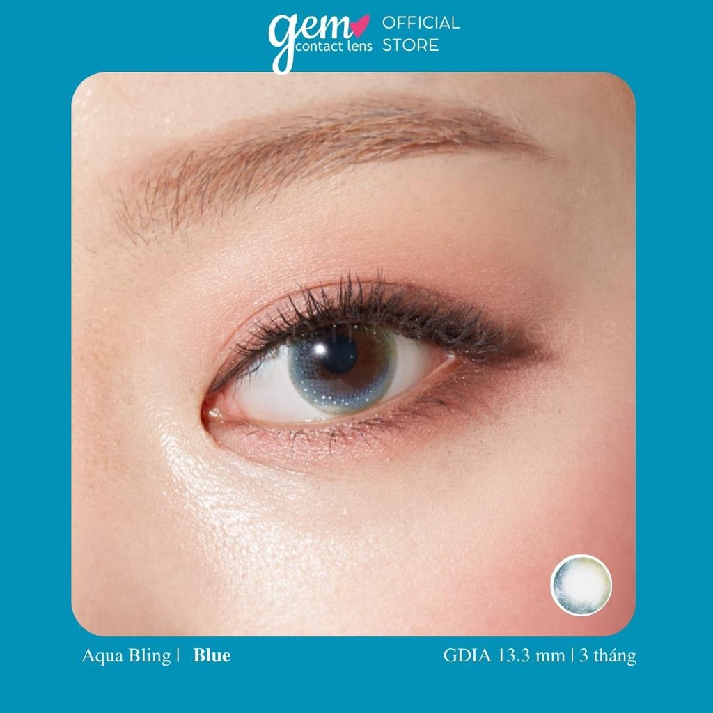 Áp Tròng AQUA BLING BLUE - LENS TOWN KOREA, Nội Địa Hàn HSD 3 Tháng, Họa Tiết Galaxy Ẩm Cao Phù Hợp Mắt Nhạy Cảm