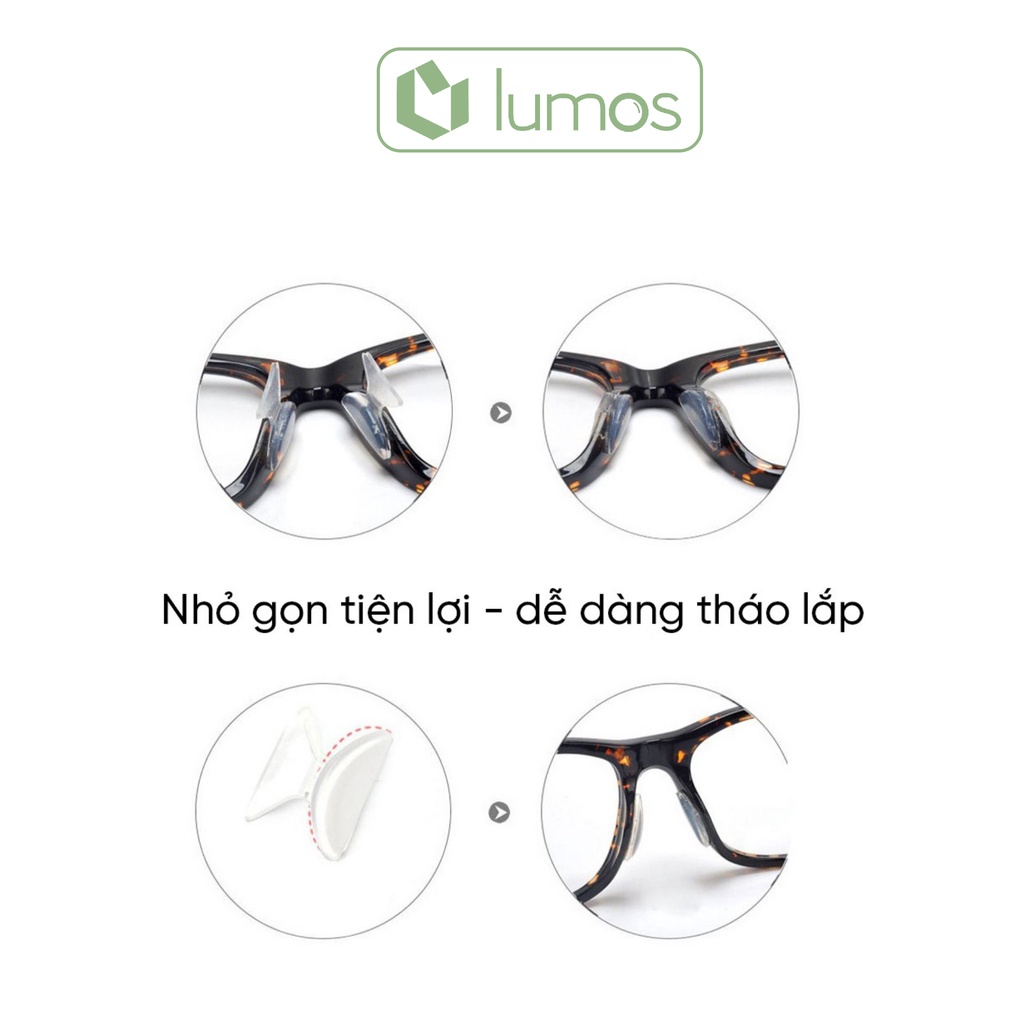 Bộ 2 đệm mũi bằng Silicon cho Mắt kính chống trượt tiện dụng - Lumos PK04