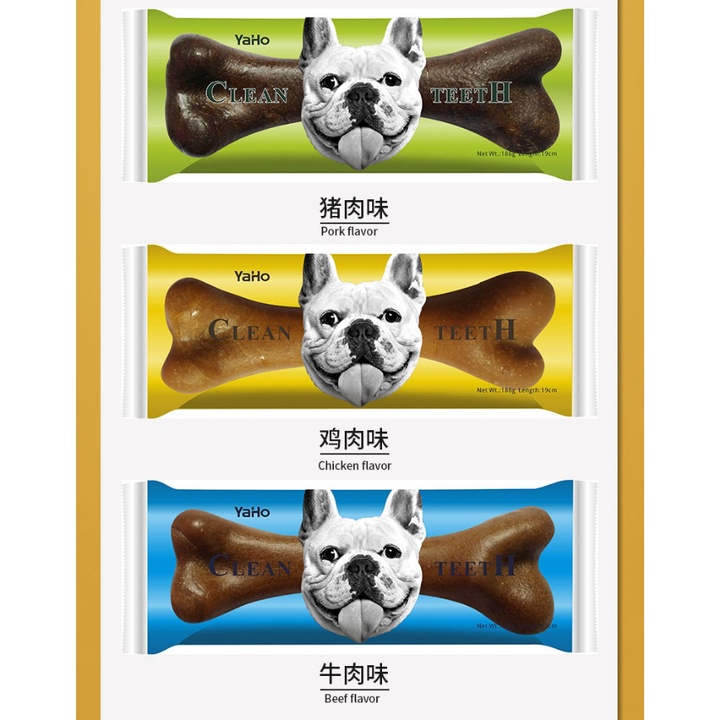 [Thương hiệu Yaho] Xương gặm sạch răng cho chó 9.6cm  - Xương bổ sung Canxi cho chó Yaho 3 vị thơm ngon