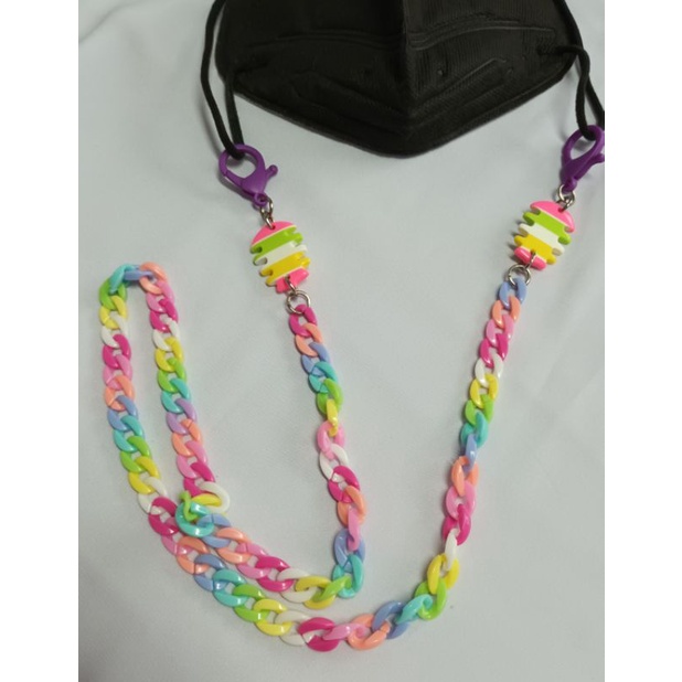 Dây đeo khẩu trang chống rớt mẫu xích trắng đen thời trang kiểu Hàn mã TA34