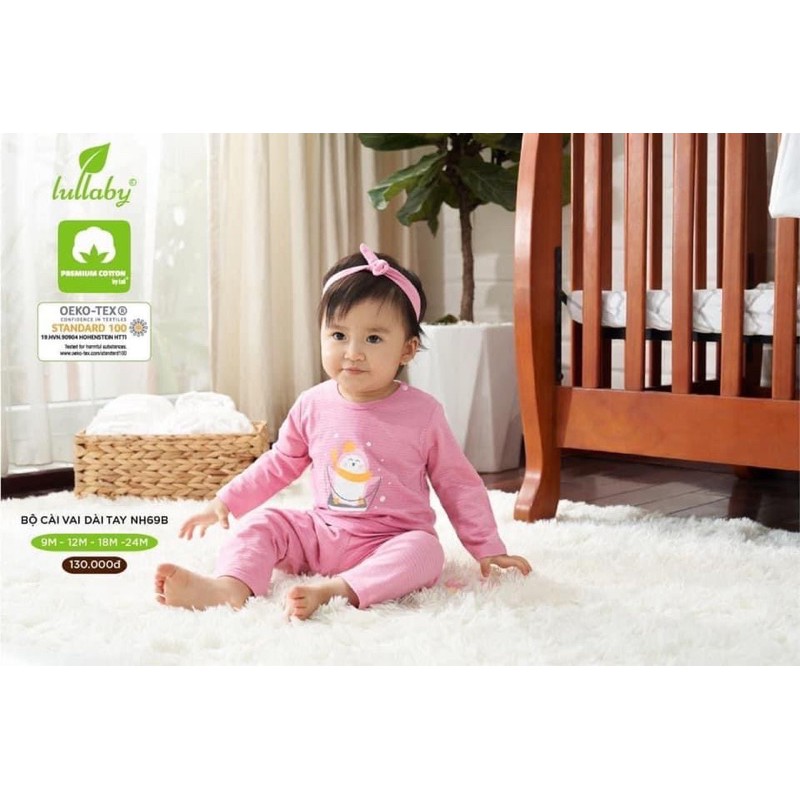 Bộ cài vai dài tay lullaby chất cotton mỏng NH69B