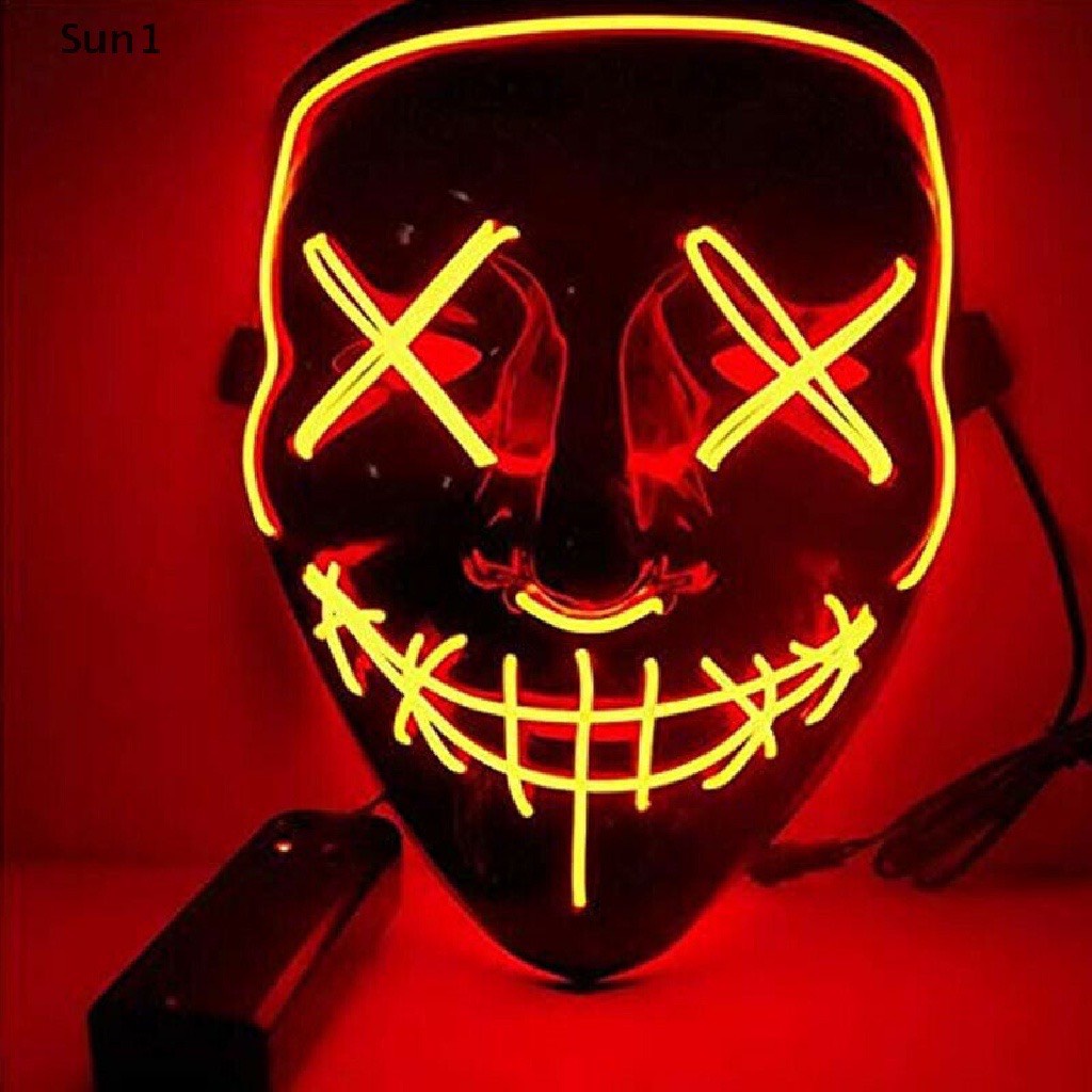 Mặt nạ hóa trang halloween LANLAN KIDS có led dạ quang nhiều màu sắc
