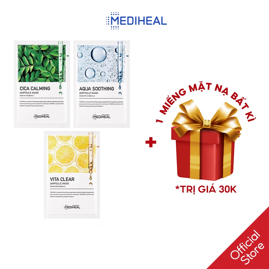 Mặt Nạ Dưỡng Chất Cấp Ẩm, Phục Hồi, Bảo Vệ Và Dưỡng Sáng Da Mediheal Ampoule Mask 25ml [K201-K203]