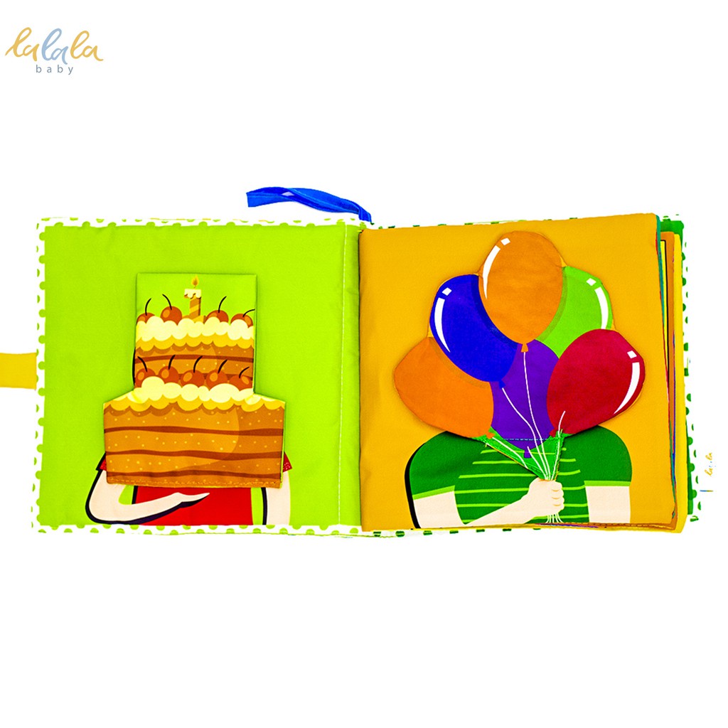 Sách vải chủ đề gia đình Lalala baby, song ngữ đa tương tác Nhà tớ có những ai? - Who's is my family?