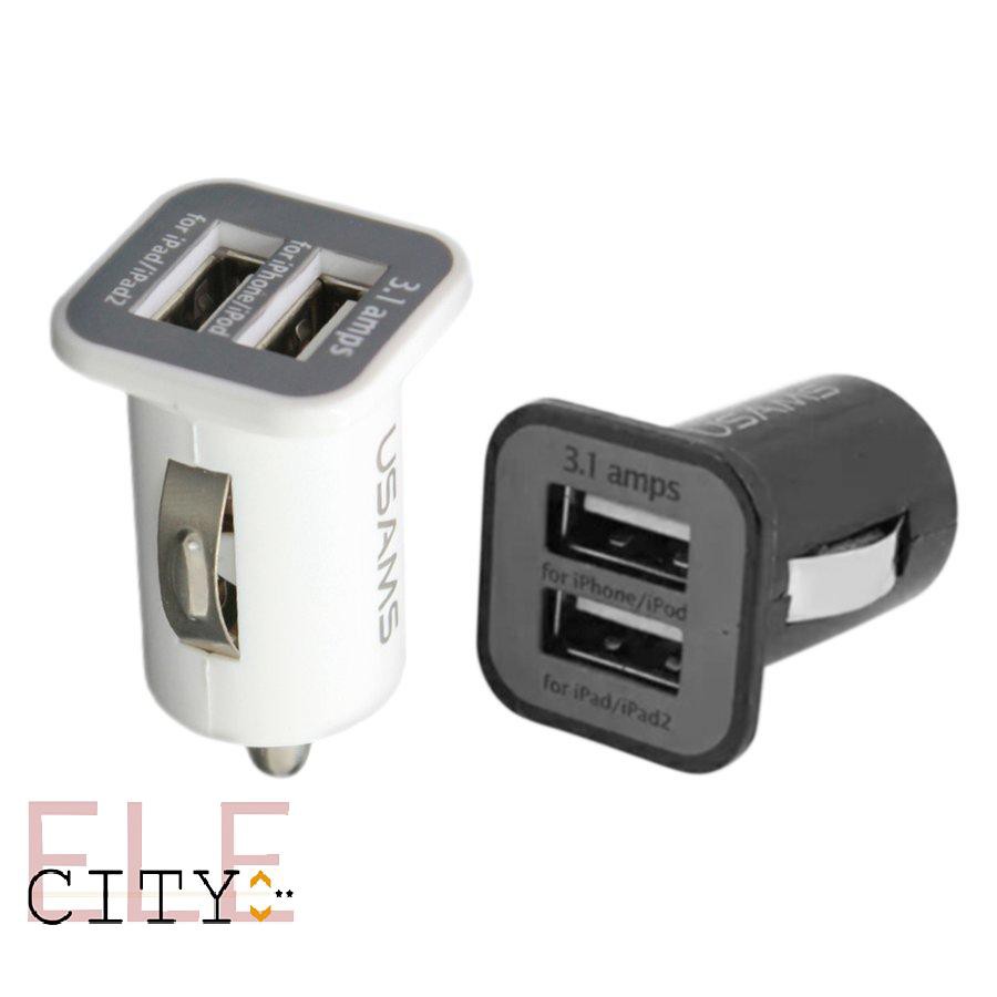 111ele} USAMS Universal 12V 3.1A Dual USB Port Car Charger for Mobile Phone Tablet PC
