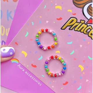 Nhẫn cườm Rainbow Handmade bởi Aura