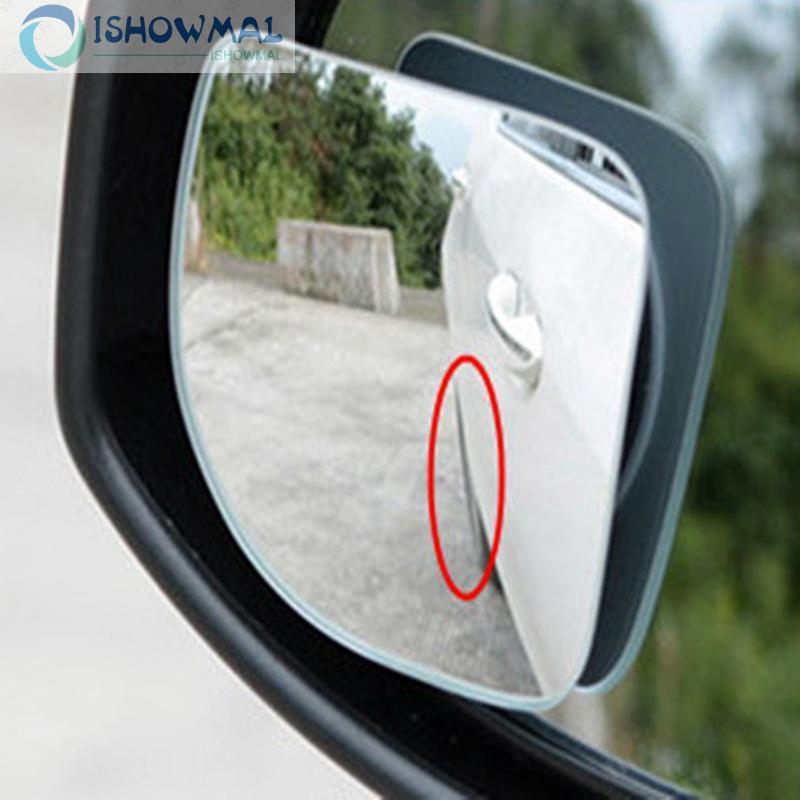 2 gương soi điểm mù không viền hình quạt có thể điều chỉnh dành cho xe hơi