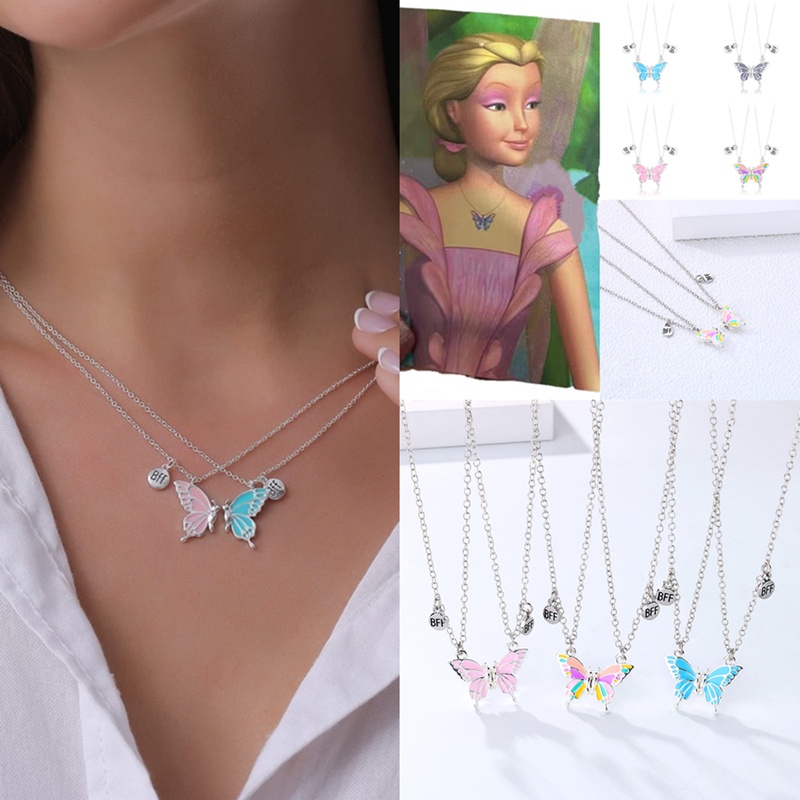 1 Cặp Vòng cổ Mặt Hình Bươm Bướm Thời Trang Dành Cho Nữ