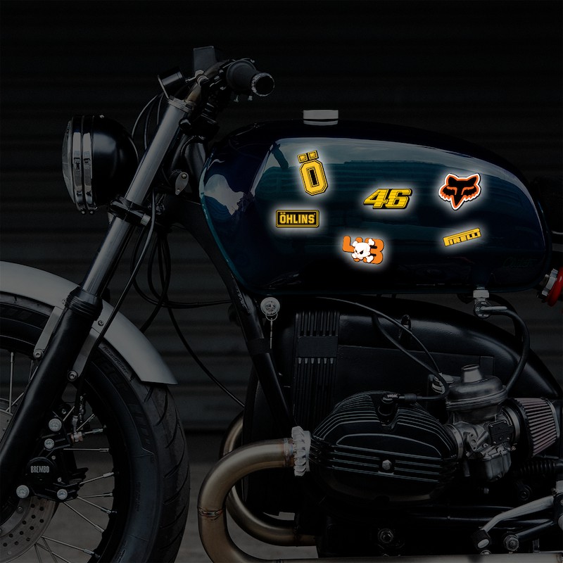 Sticker Reflective Hình Dán Phản Quang 3M Premium - Sticker Factory - chủ đề Racing Logo Black