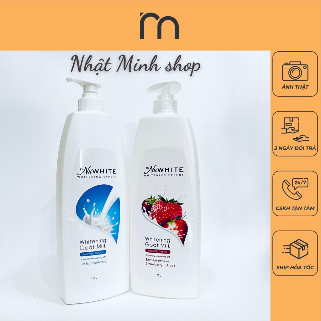 <Phân phối chính hãng> Sữa tắm trắng da, sữa tắm tinh chất sữa dễ NuWhite