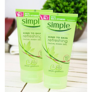 Sữa Rửa Mặt Cho Da Nhạy Cảm Simple Kind To Skin Refreshing Facial Wash Gel