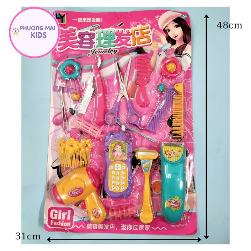 Bộ đồ chơi bé gái làm thợ cắt tóc siêu đáng yêu🎀💐