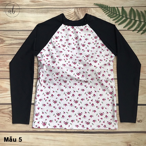 Áo bơi nữ lẻ dài tay, croptop tay dài kín đáo, có lót ngực, Mẫu 1- 12