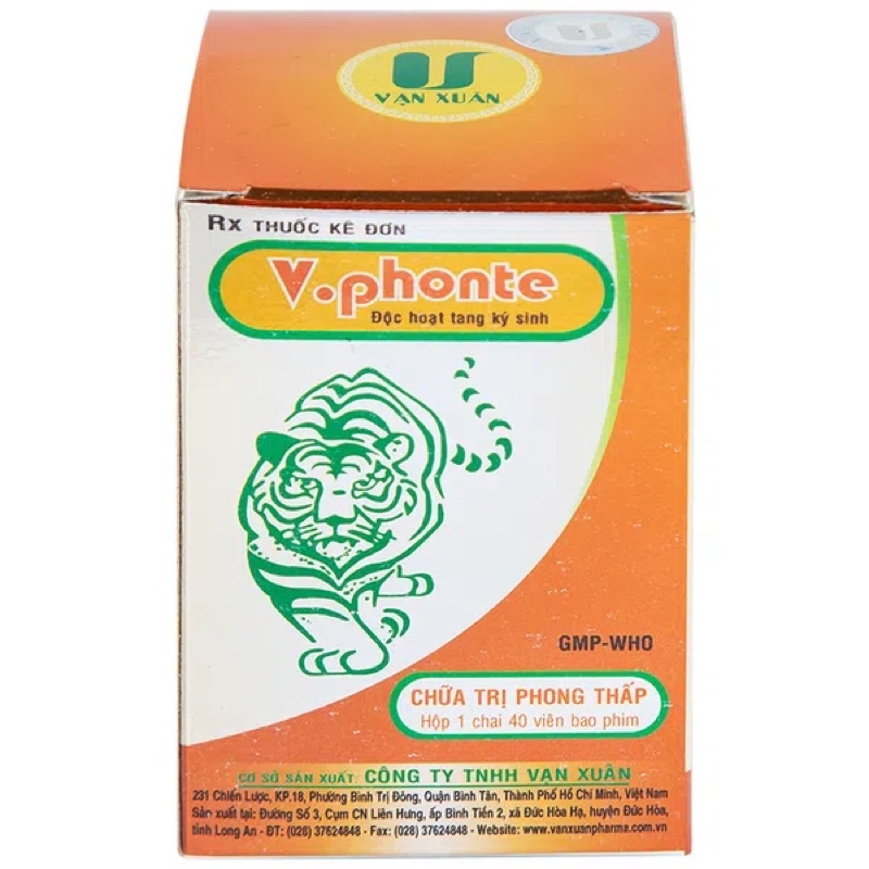 Viên Uống V-Phonte Phong Thấp Độc Hoạt Tang Kí Sinh Vạn Xuân Hộp 40 Viên