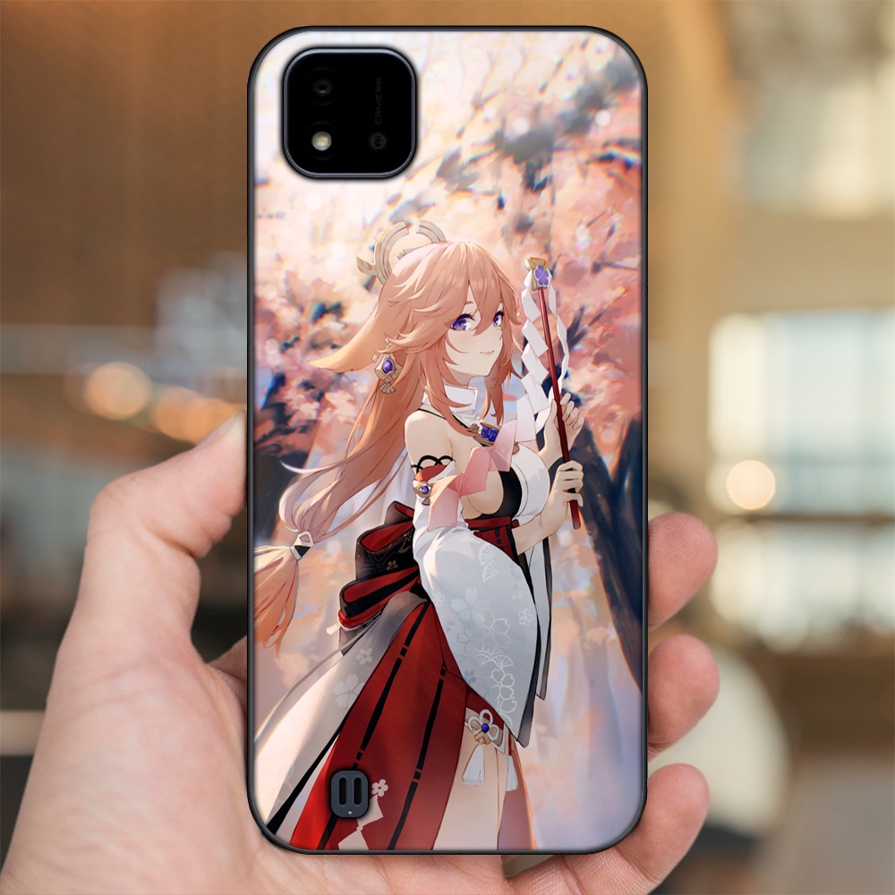 Ốp lưng Realme C11 2021, C20 viền đen in hình Yae Miko Genshin Impact