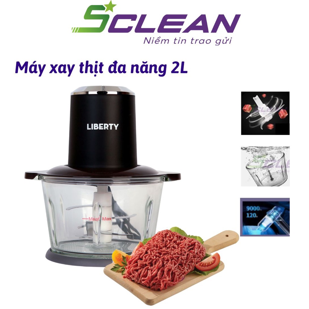 Máy xay thịt đa năng Liberty 2L - Công suất Lớn - Cối thủy tinh kháng khuẩn