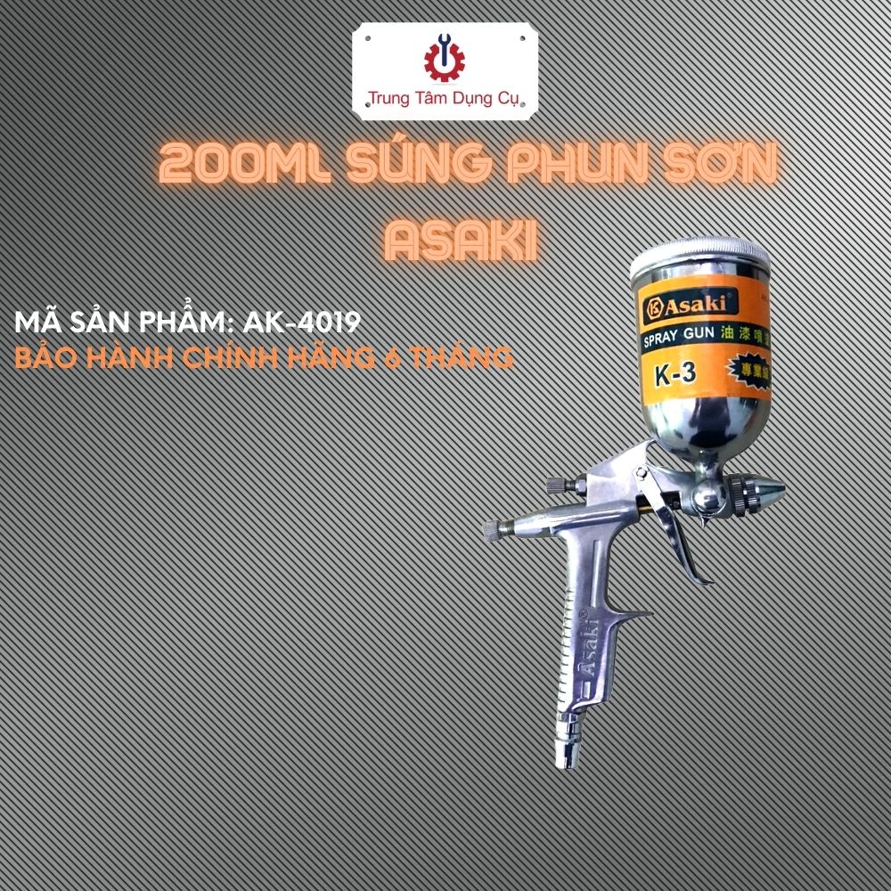 200ml Súng phun sơn Asaki AK-4019