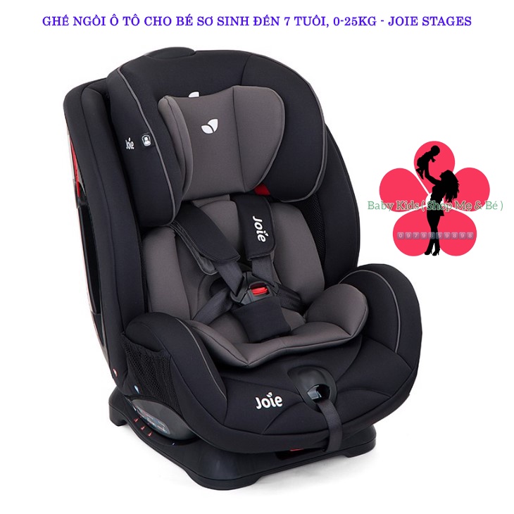 Ghế ngồi ô tô cho bé sơ sinh đến 7 tuổi, 0-25kg - JOIE STAGES COAL