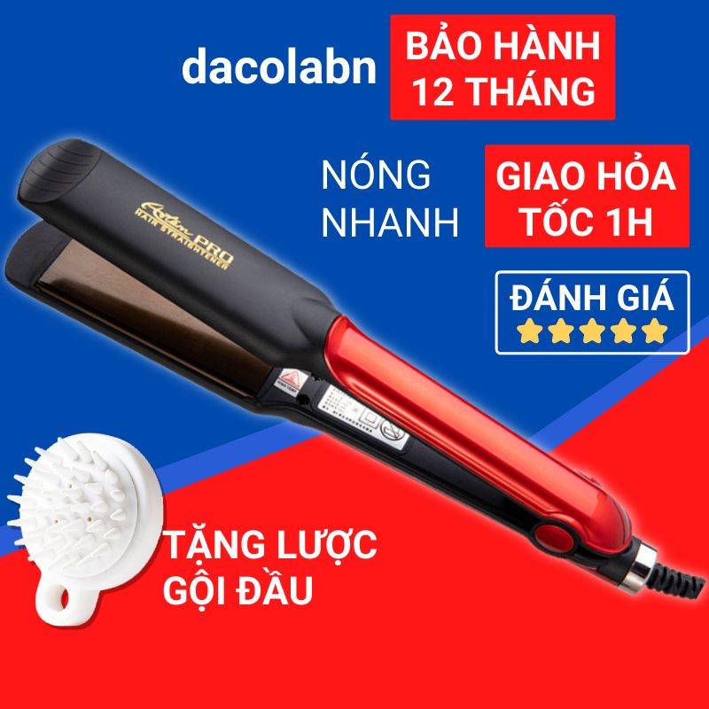 Máy duỗi tóc ép là thẳng uốn làm xoăn 2 trong 1 nóng nhanh chỉnh 4 mức nhiệt Tặng Lược Gội Đầu YT530 PRO