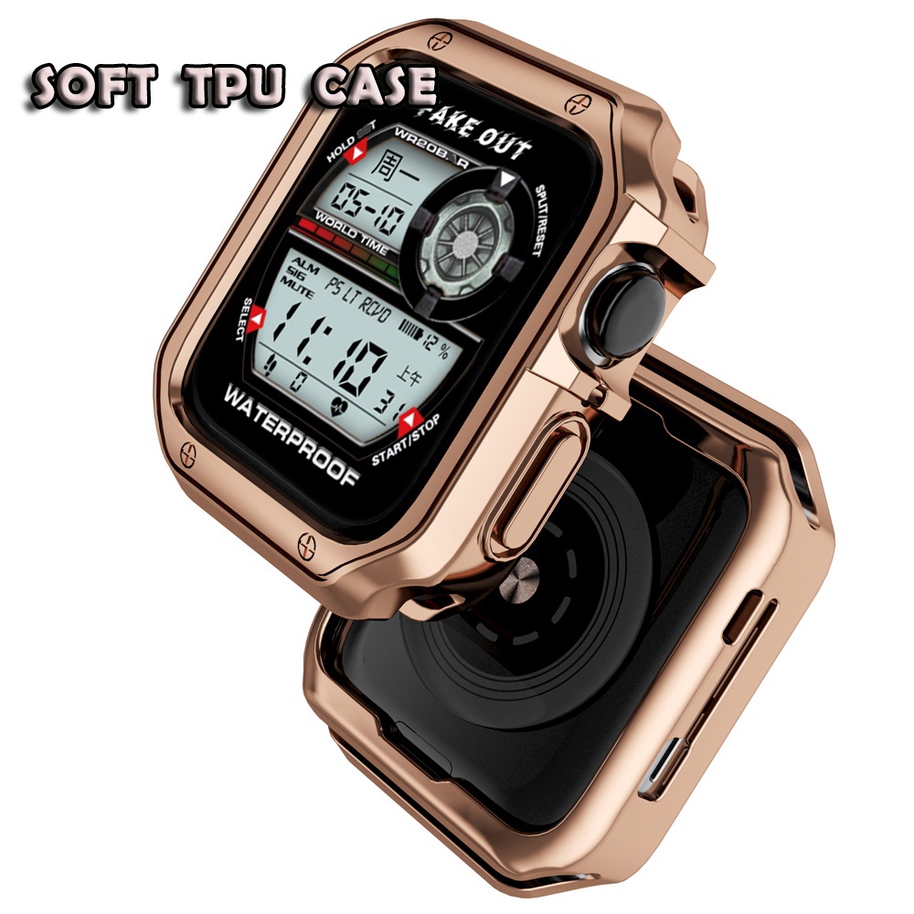 Ốp mặt đồng hồ + dây đeo bằng kim loại thích hợp cho Apple watch 7 6 SE 2 44mm 40mm 45mm 3 4 5 SE 42mm 38mm 41mm