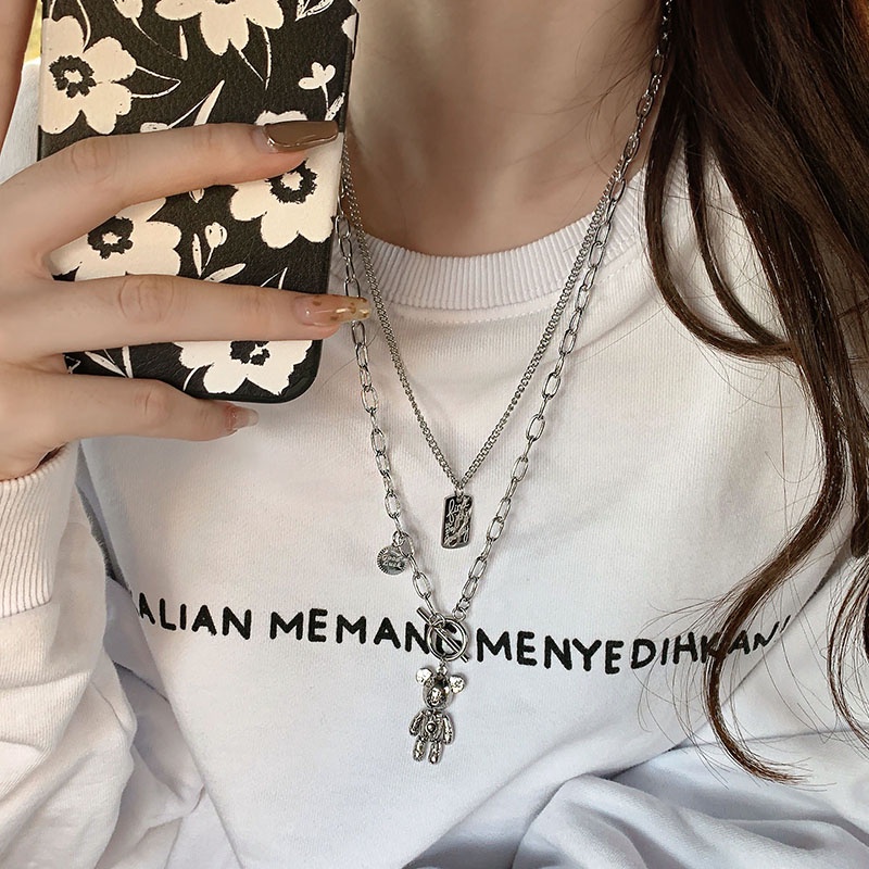 Vòng cổ mặt hình gấu dễ thương cho nữ