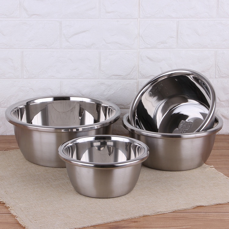 Thau Trộn Bột Inox Chuyên Dụng Tô Trộn Bột Làm Bánh Trộn Đồ Ăn Cao Cấp Thiết Kế Sang Trọng Size 22 - 32 Cm