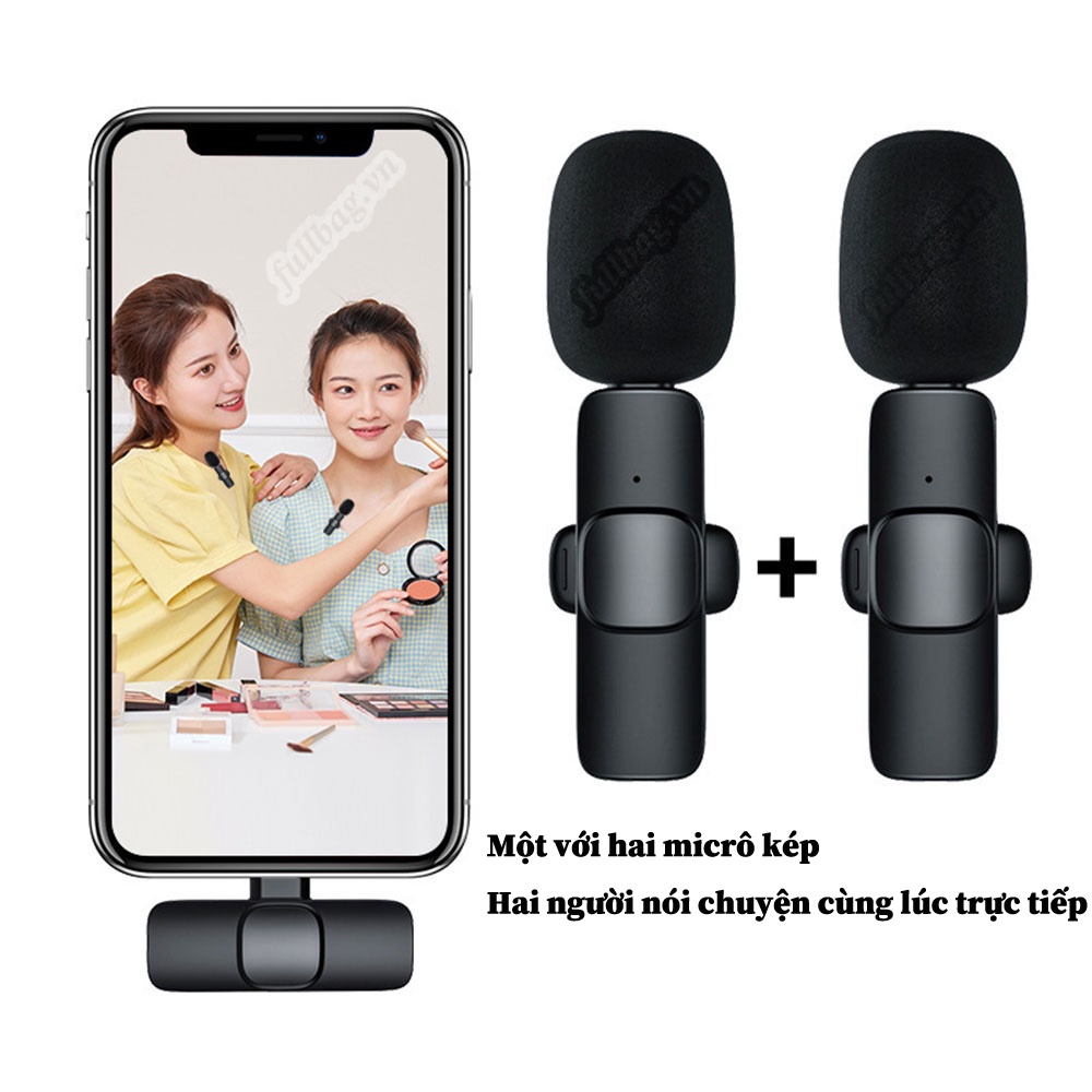 Micro Không Dây Chống Ồn Hỗ Trợ Ghi Âm Trực Tiếp Kèm Túi Đựng Tiện Dụng