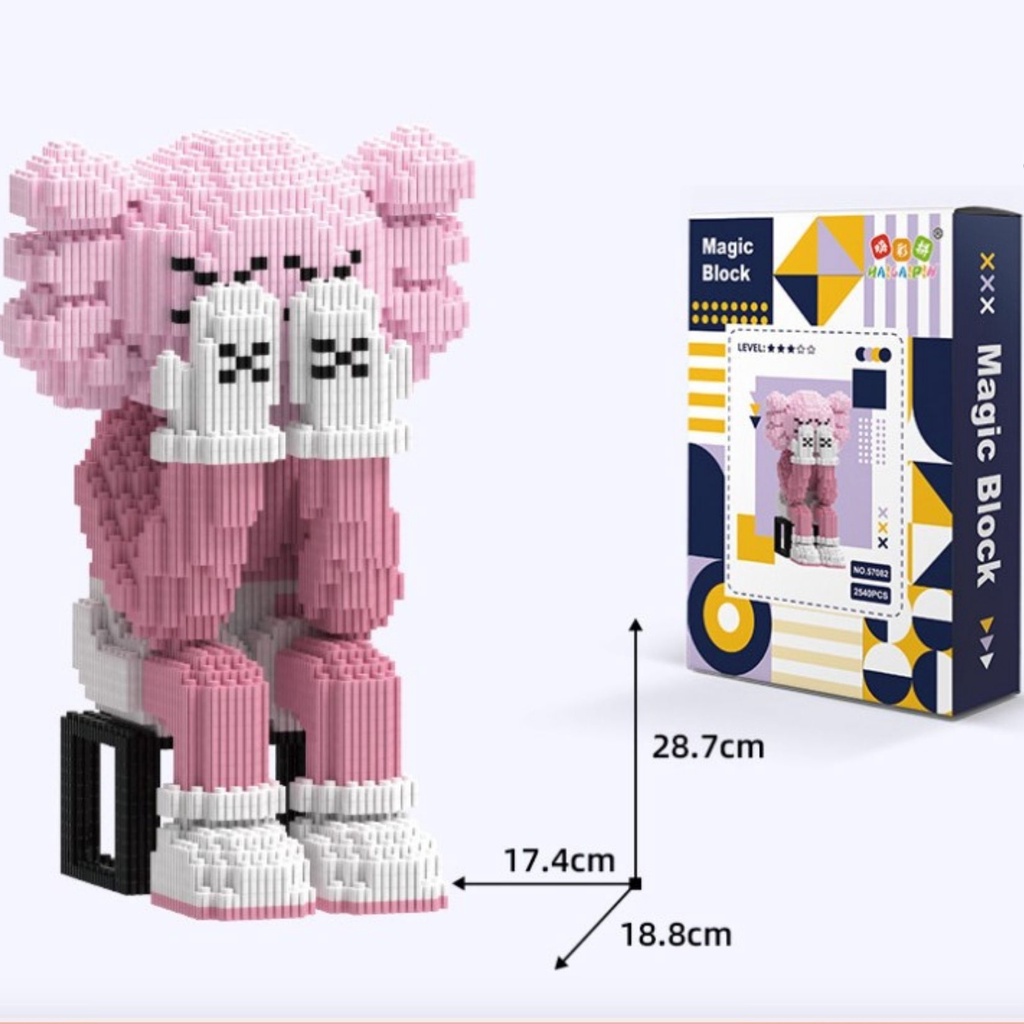 Kaws size lớn Đồ chơi lắp ráp mô hình nhân vật Kaws tặng kèm búa lắp ghép