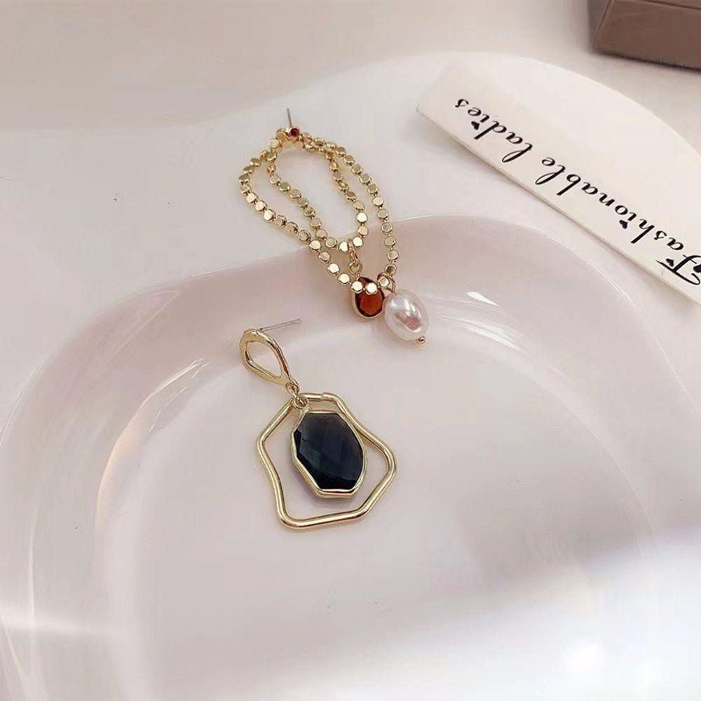 Khuyên Tai Hình Học Không Đối Xứng Đơn Giản Thanh Lịch Cho Nữ|Khuyên Tai Phong Cách Hàn Quốc