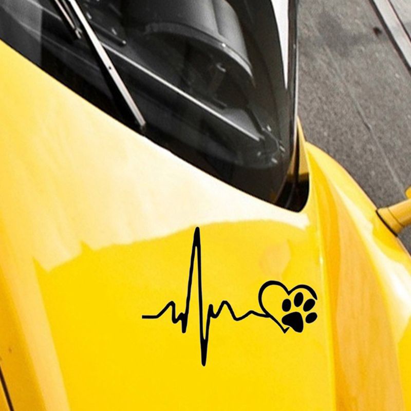 Đề Can Dán Trang Trí Ngoại Thất Xe Hơi Họa Tiết Dấu Chân Chó Dễ Thương