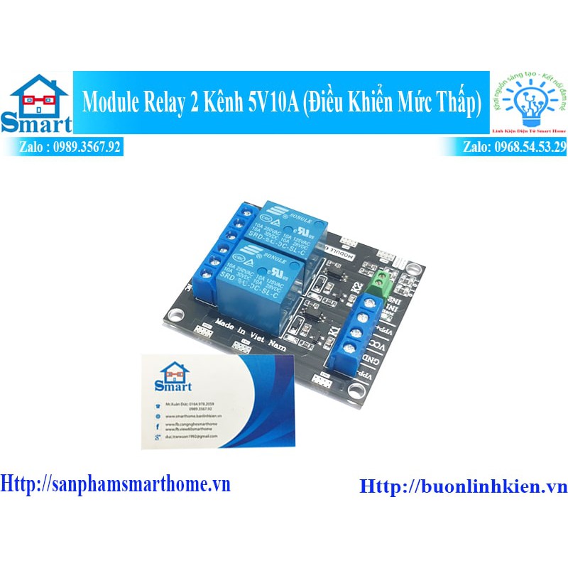 Module relay 2 kênh điều khiển mức thấp