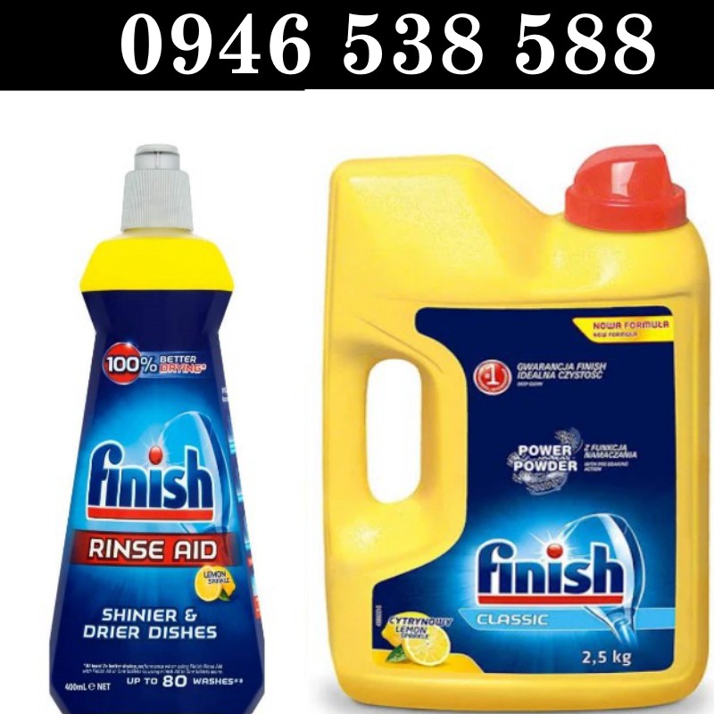 Combo Bột rửa bát Finish 2.5kg+ Nước Bóng Finish 400ml chuyên dùng cho máy rửa  - HANOIMART Finish.edu.vn