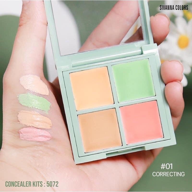 Bảng Kem Che Khuyết Điểm/ Triệt Sắc 4 Ô SIVANNA COLORS Concealer Kit Thái Lan