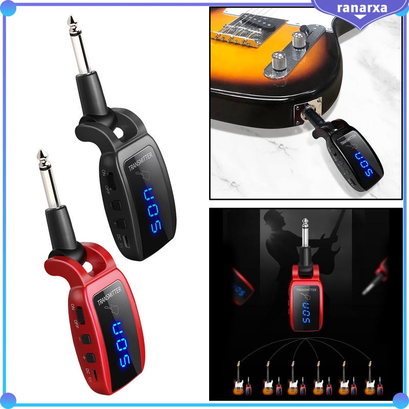 1 Cặp Bộ Thu Phát Tín Hiệu Đàn Guitar Không Dây UHF Kỹ Thuật Số 15 Kênh Có Thể Sạc Lại 50M