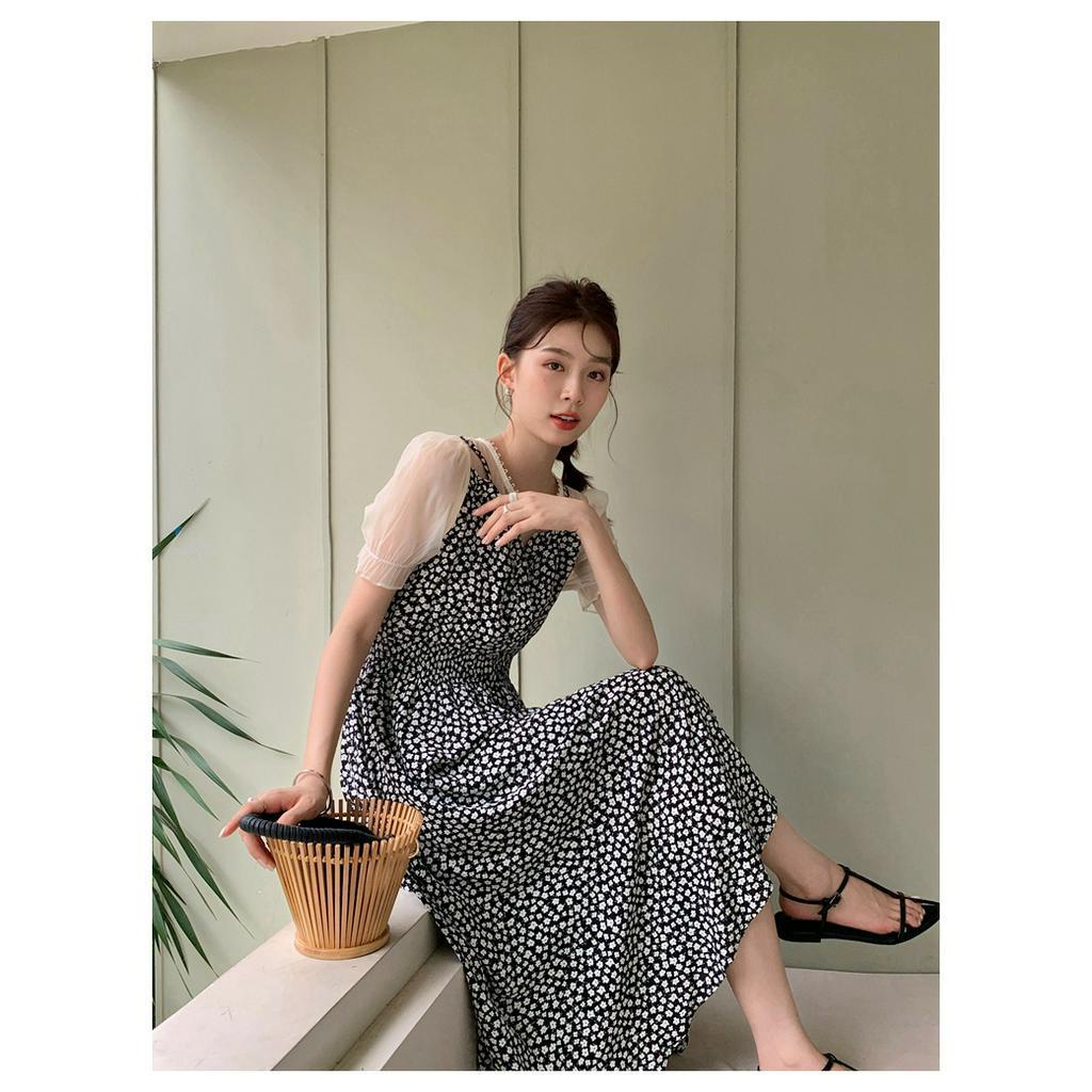 Đầm Voan Hoa Giả Hai Lớp Phong Cách Pháp Quý Phái 64197