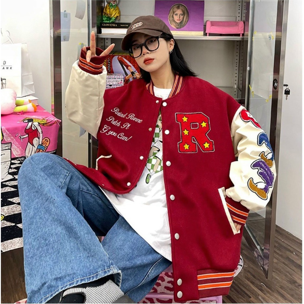 ÁO KHOÁC BÓNG CHÀY VẢI NỈ NGOẠI R PHỐI TAY DÙ CỰC CHẤT. FORM RỘNG &lt; 70KG NAM NỮ MẶC THOẢI MÁI.