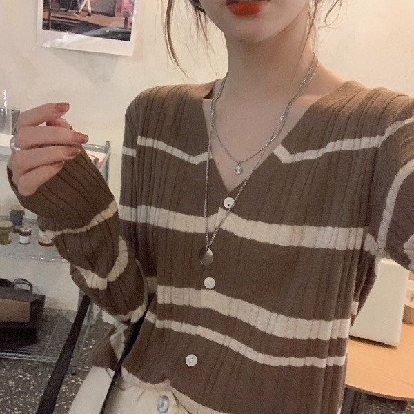 Áo Cardigan Len Cổ Chữ V Siêu Xinh M0215- Violet