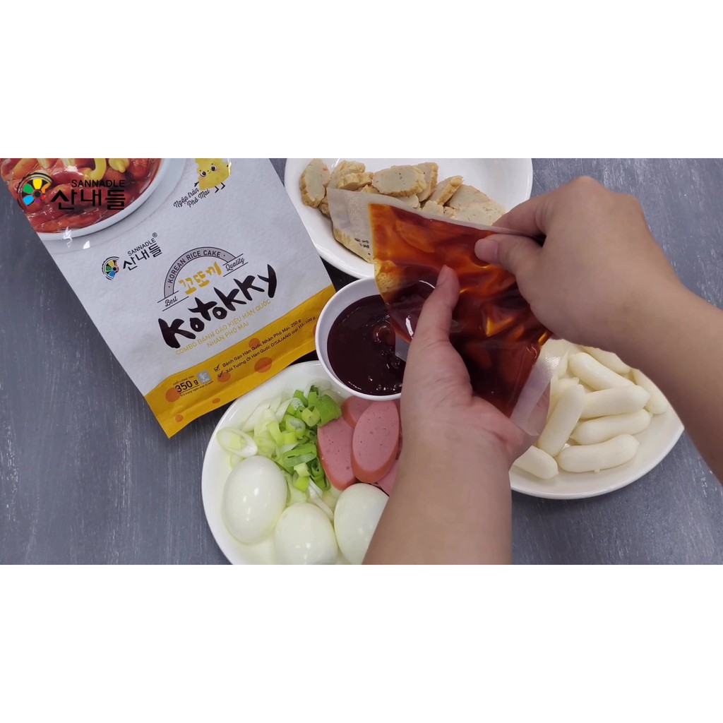 Kotokky | Combo Bánh gạo Kiểu Hàn Quốc Nhân Phô Mai 350g