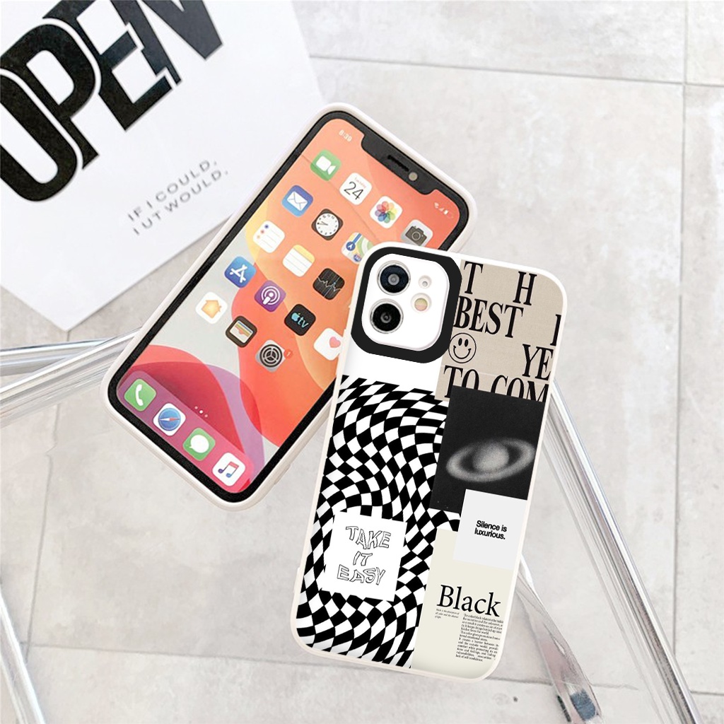 Ốp lưng iphone take it easy viền vuông bảo vệ camera ốp iphone6/6plus/6s/6splus/7/7plus/8/8plus/x/xr/xs/11/12/13/pro/ma