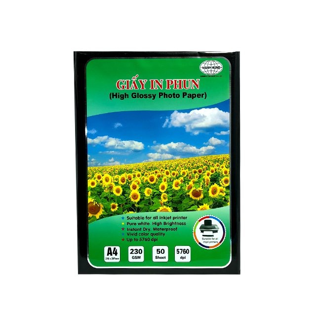 Giấy in ảnh Mạnh Hưng A4-230