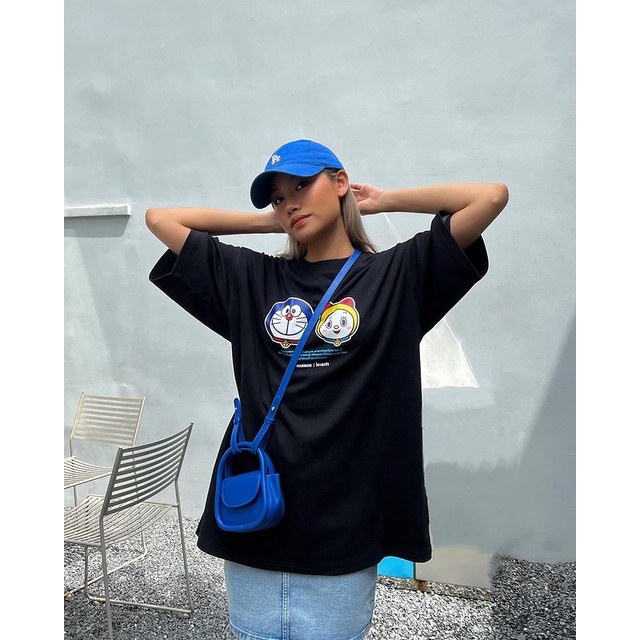 Levents Doraemon - Áo thun Collab đen trắng tee local brand chất cotton thoáng mát