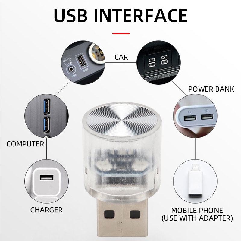Đèn led usb mini Trang Trí Nội Thất Xe Hơi Chất Lượng Cao