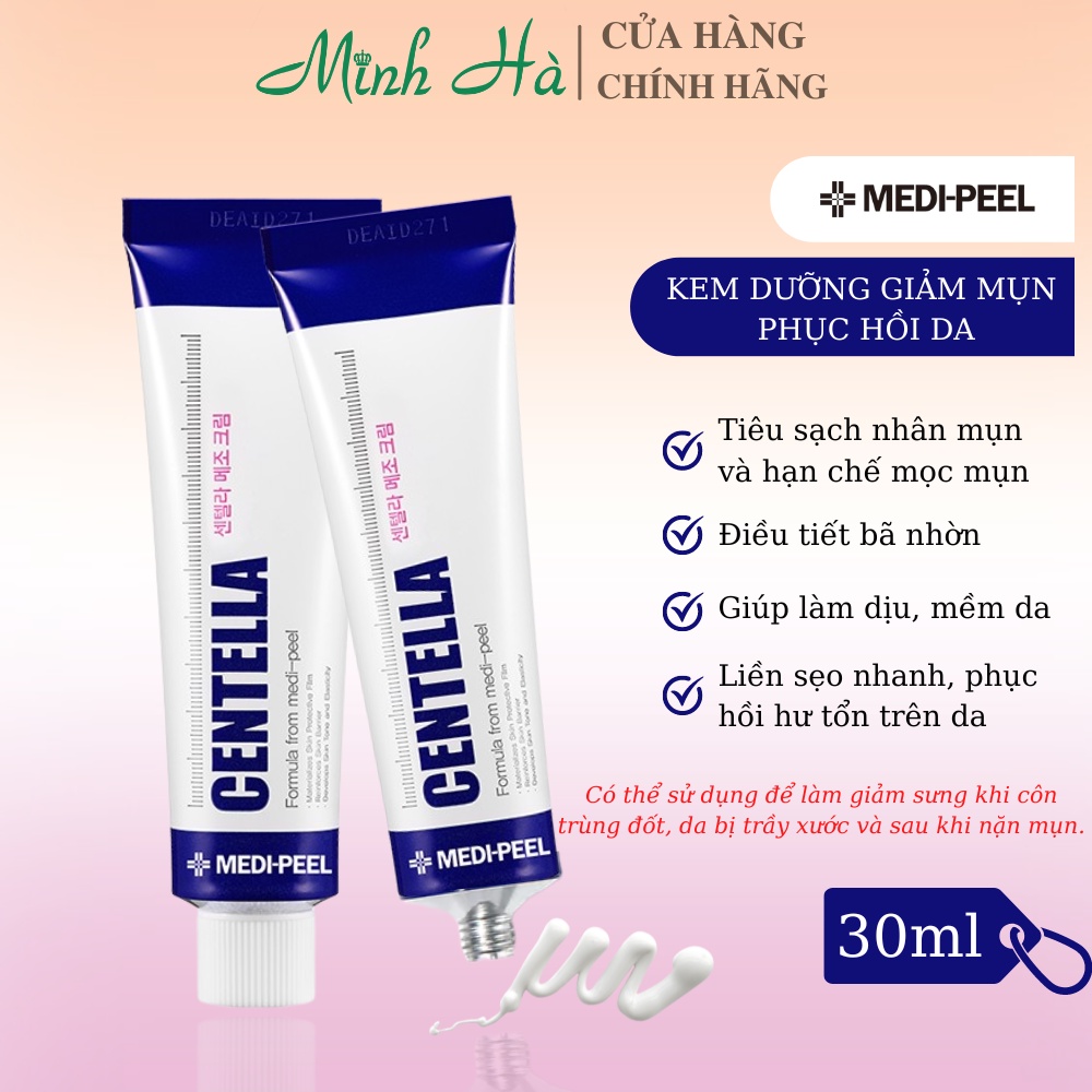 Kem dưỡng Medi-Peel Centella Mezzo Cream 30ml giúp giảm mụn, phục hồi da, làm dịu da.