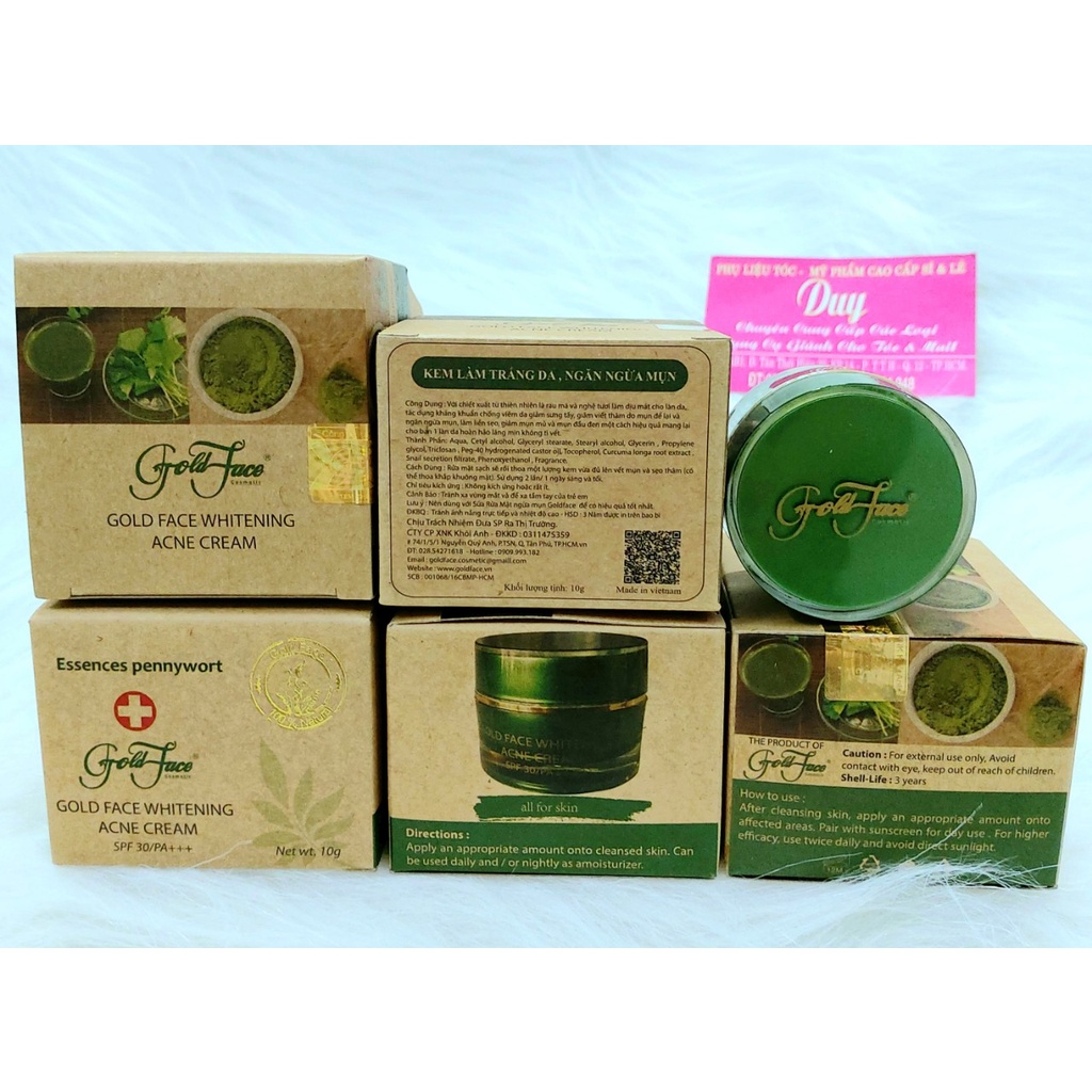 KEM DƯỠNG DA MẶT GOLD FACE - Kem Mụn - Kem Dưỡng Ẩm - Kem Nám Dưỡng Trắng Ngừa Lão Hóa 10G