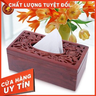 Hộp đựng giấy gỗ hương