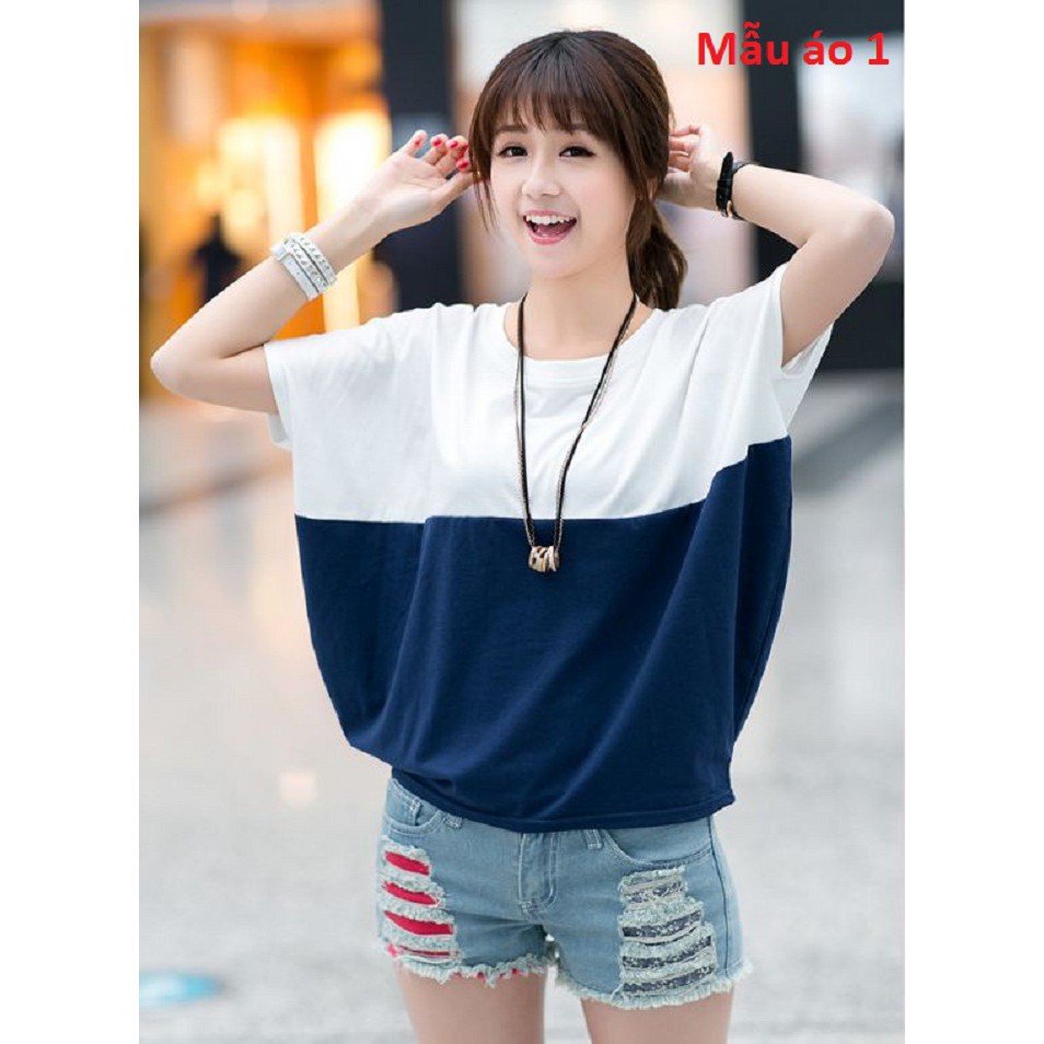 Xả lỗ Áo phông cotton tay rộng dáng Hàn Quốc cho chị em xinh tươi