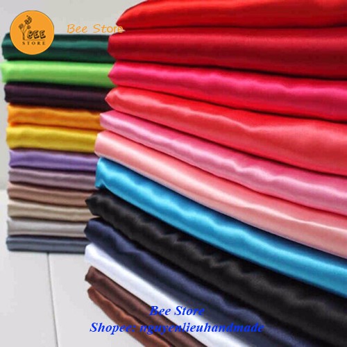 Vải phi lụa bóng may scrunchies, khăn bandana, turban, DIY