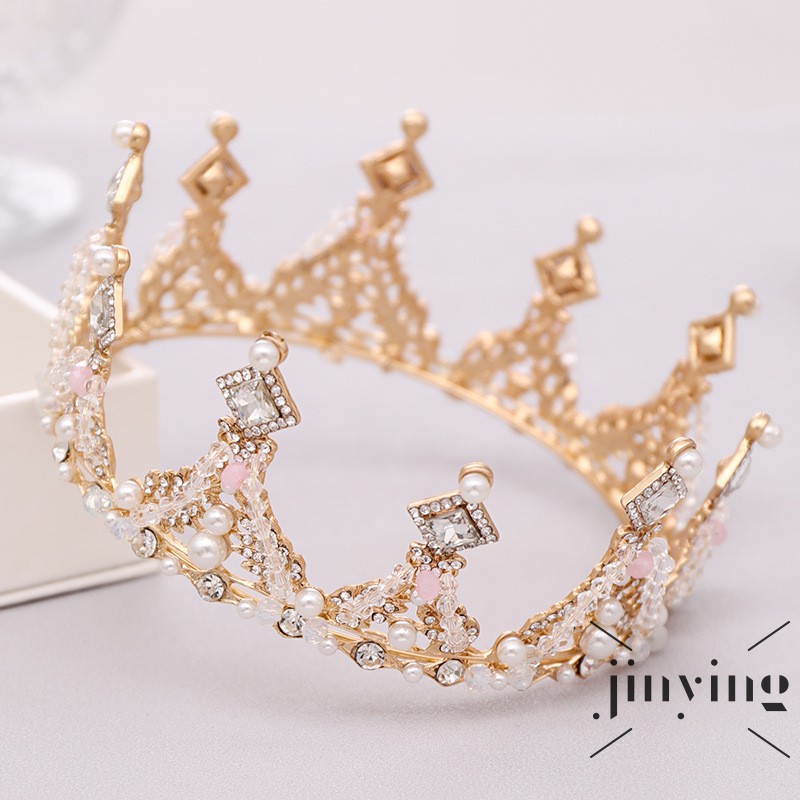 GETNOIVAS Vương miện cài tóc cô dâu đính đá thời trang